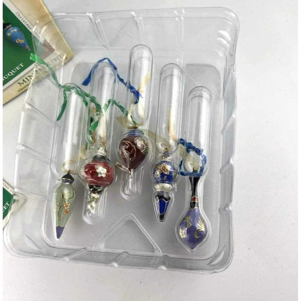 Hallmark Holiday Bouquet Miniature Ornament Set 2004 Keepsake 5 Piece Boxed